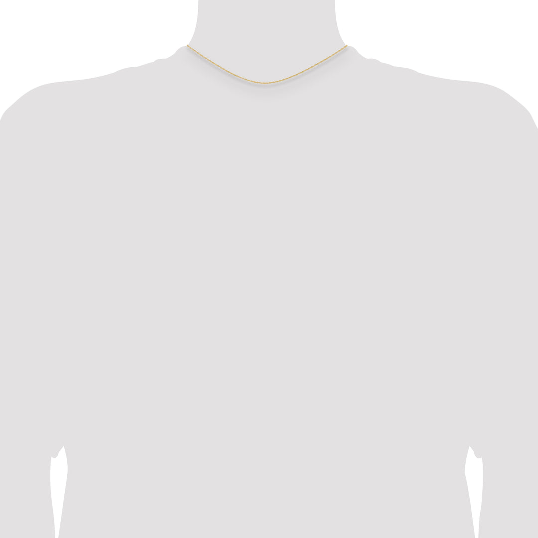 14K 14 inch Carded .95mm Cable Rope with Spring Ring Clasp Chain