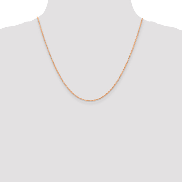 14k Rose Gold 1.15mm Carded Cable Rope Chain