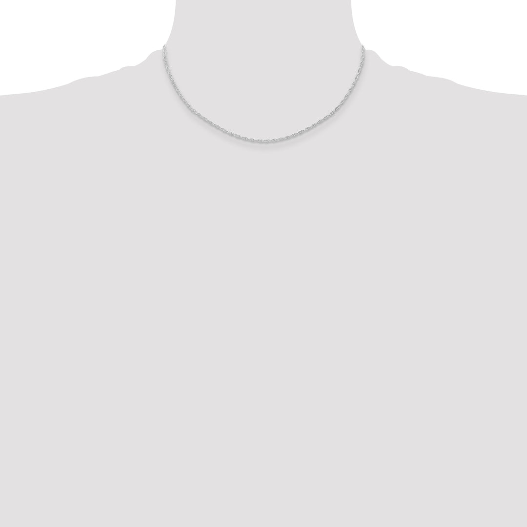 14K White Gold 1.15mm Carded Cable Rope Chain