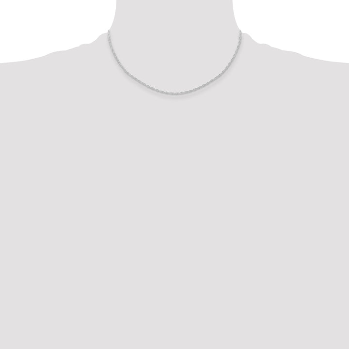 14K White Gold 1.15mm Carded Cable Rope Chain