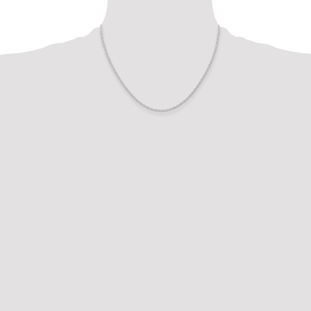 14K White Gold 1.15mm Carded Cable Rope Chain