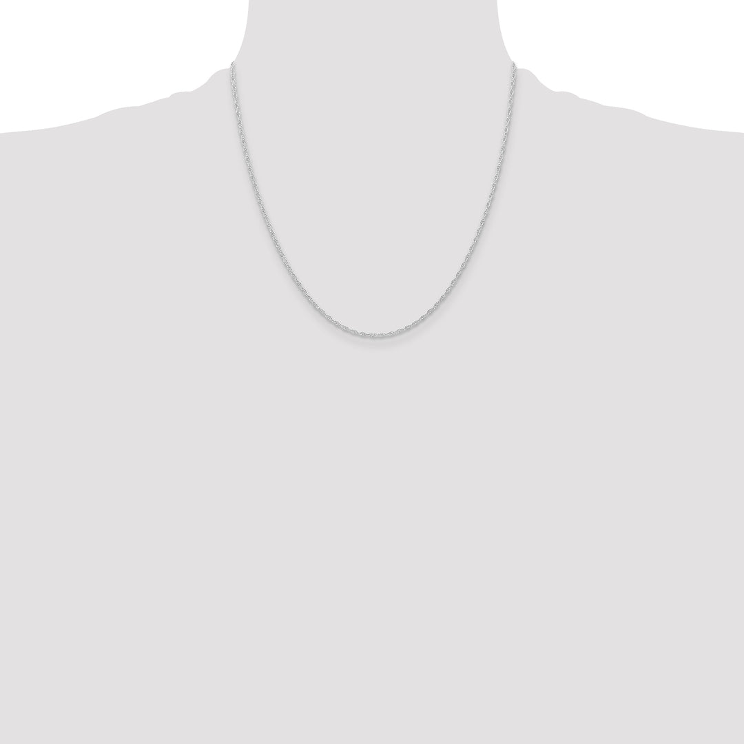 14K White Gold 1.15mm Carded Cable Rope Chain