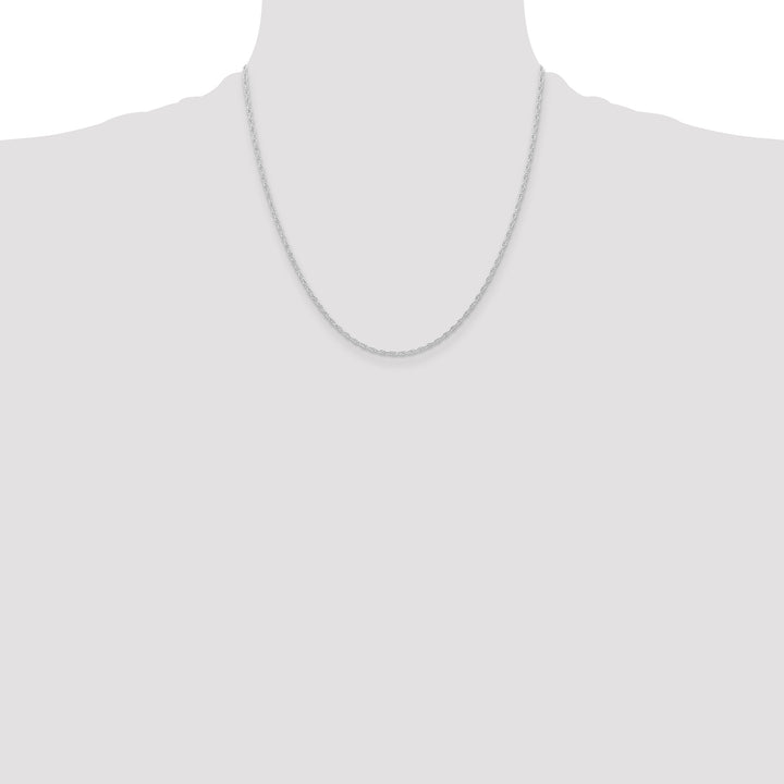14K White Gold 1.15mm Carded Cable Rope Chain