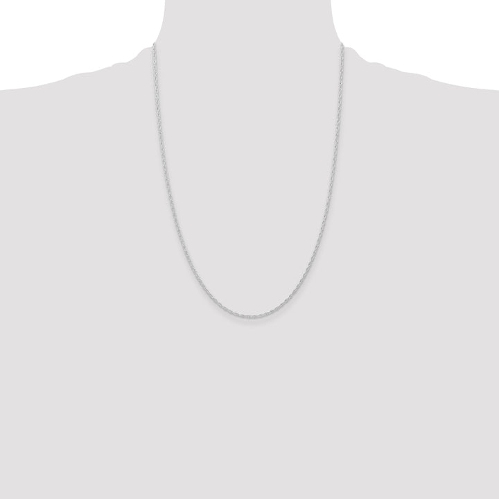 14K White Gold 1.15mm Carded Cable Rope Chain
