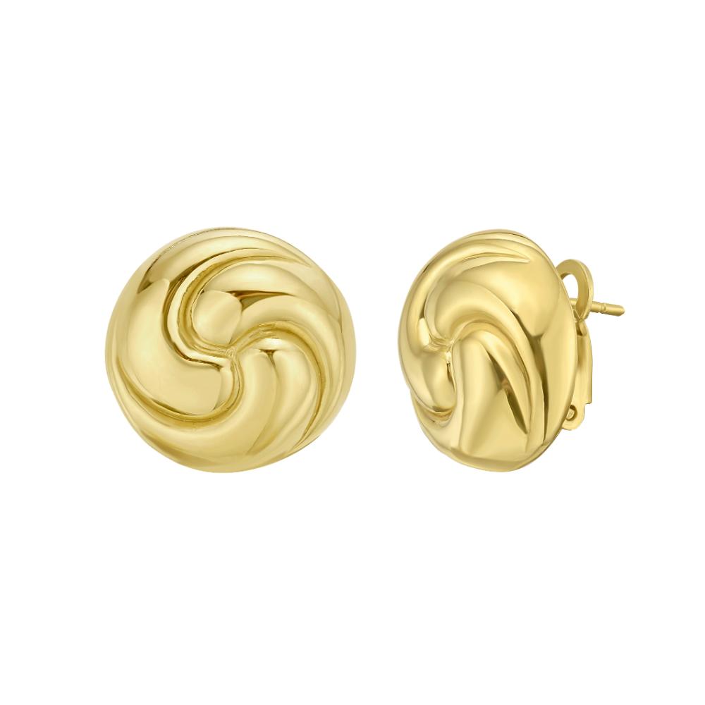 Silver Plated Puffed Swirl Knot Earrings
