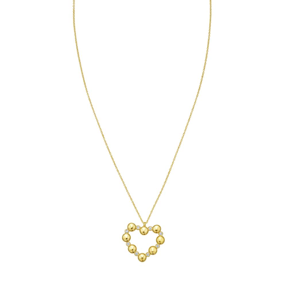 14K Diamond Heart Bauble Necklace