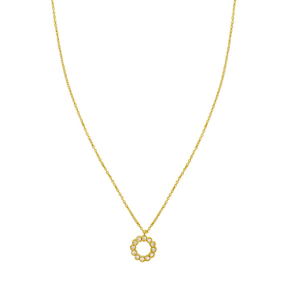 14K Petite Diamond Circle Bracelet