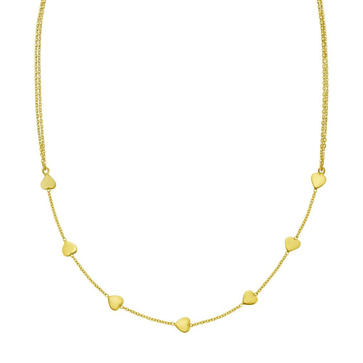 14K Adjustable Heart Link Necklace