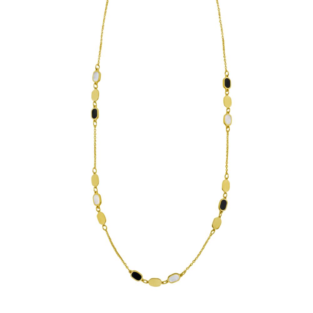 14K Onyx & MOP Inlay Links Bracelet