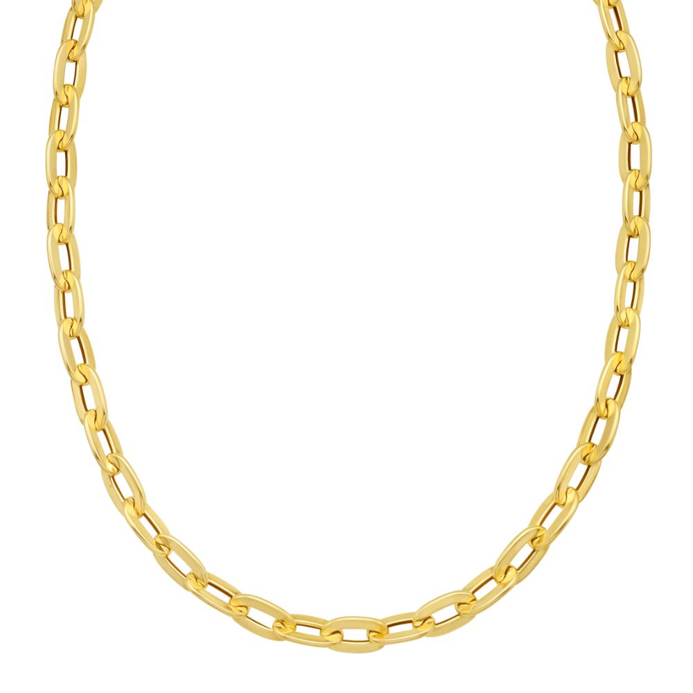 14K Long Mirror Rolo Link Chain