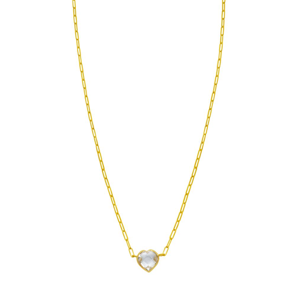 14K White Topaz Heart Bracelet