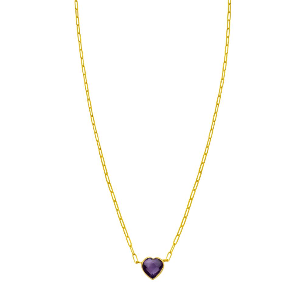 14K Amethyst Heart Bracelet