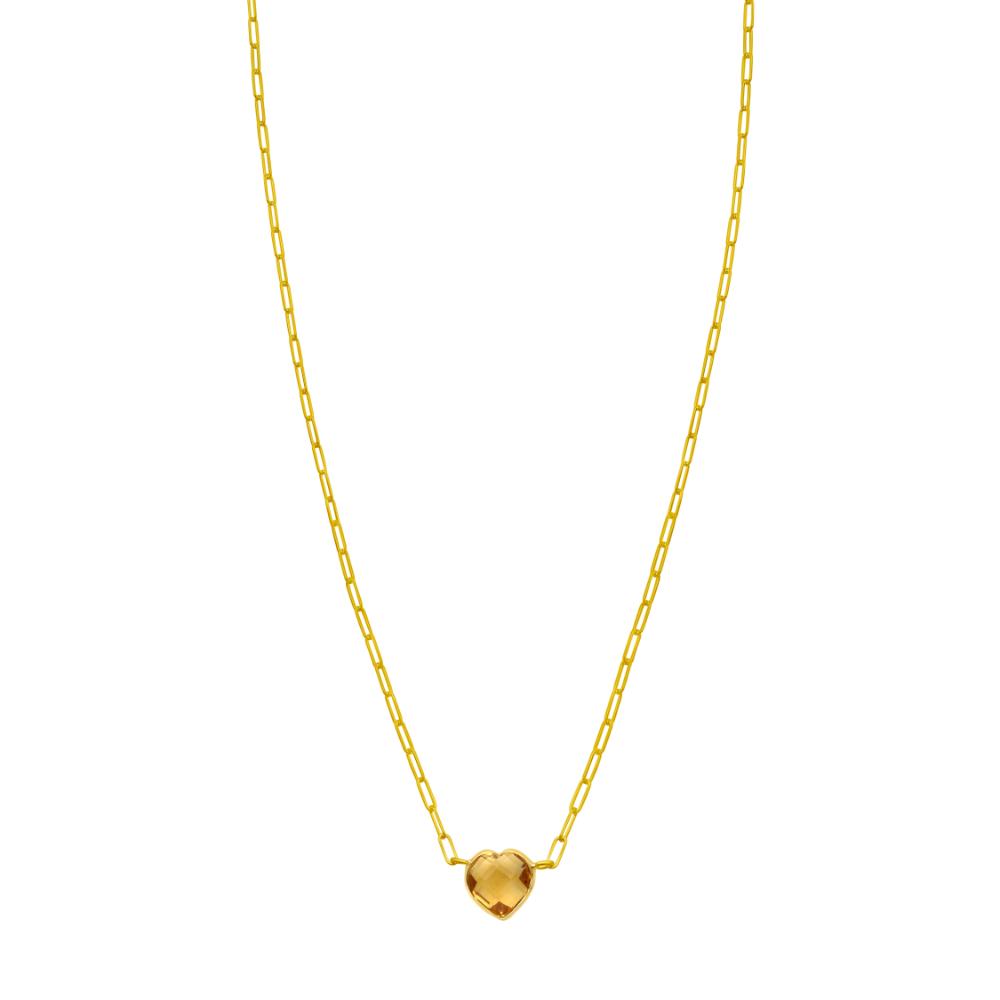 14K Citrine Heart Bracelet