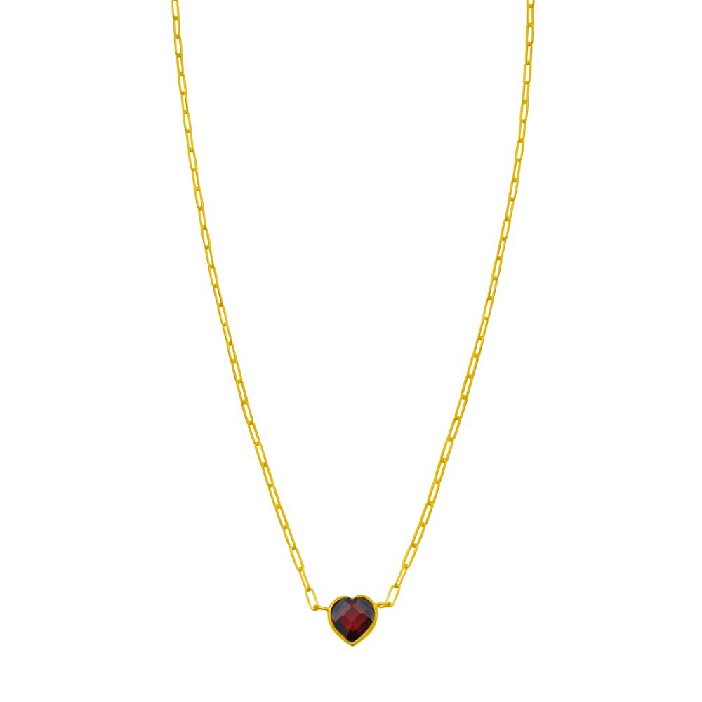 14K Garnet Heart Bracelet