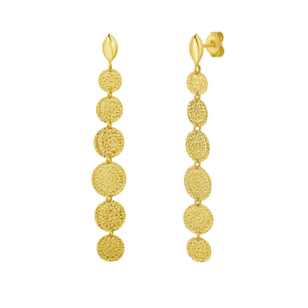 14K Hammered Pebble Earrings