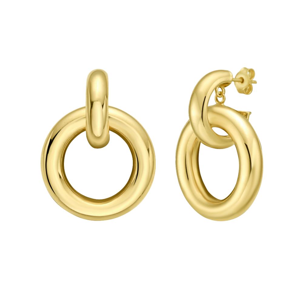 14K Round Linked Hoops