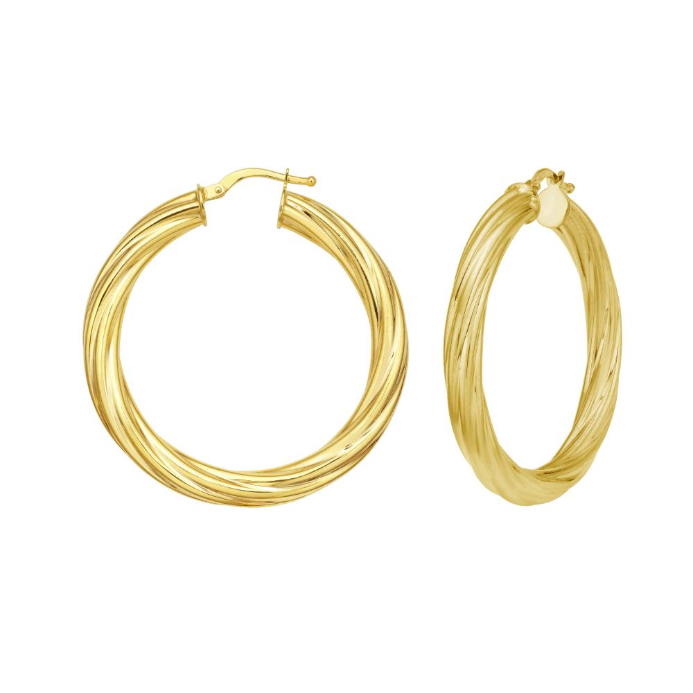 14K Full Twist Large Hoops