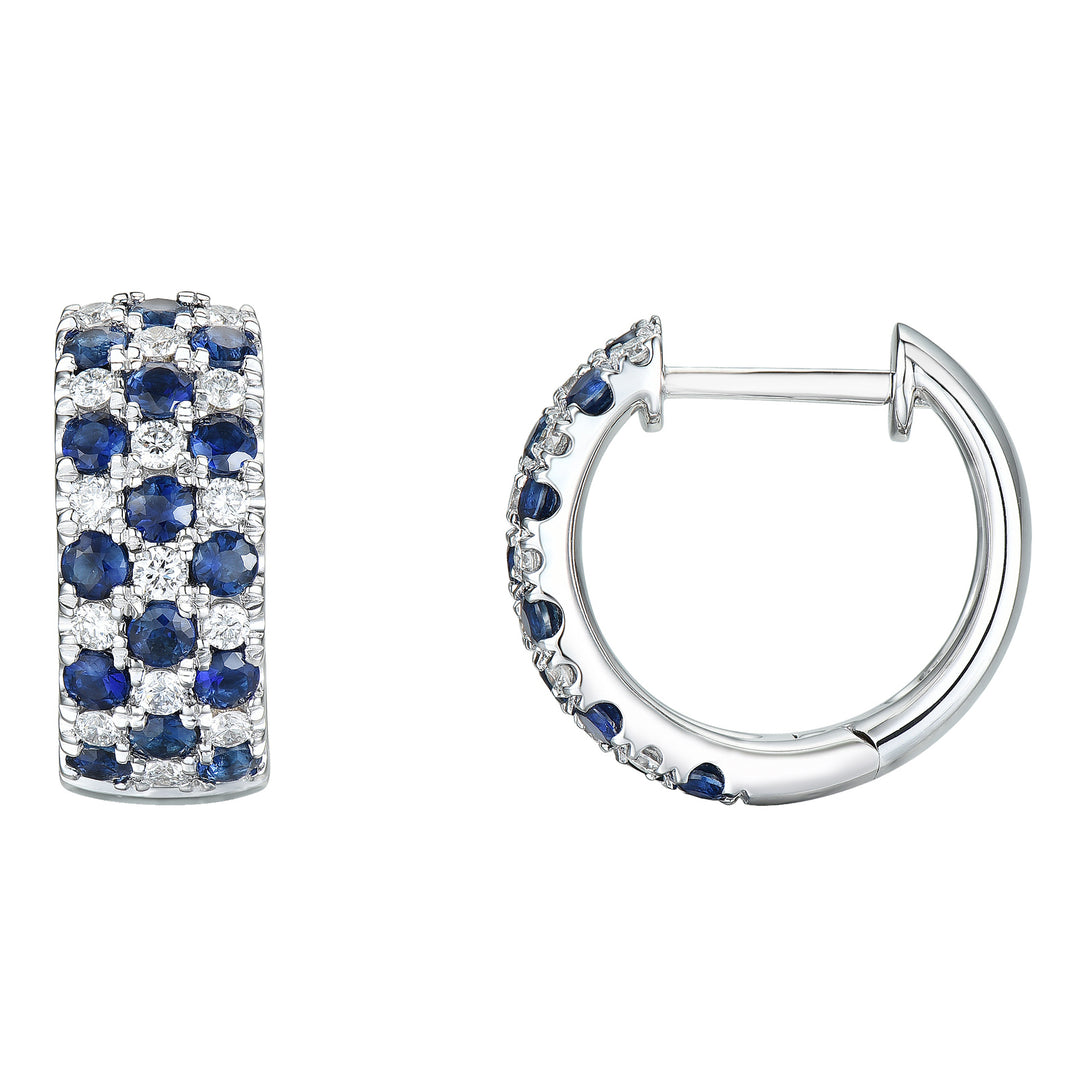 Novell Global - Earrings with Diamonds and Blue Sapphires