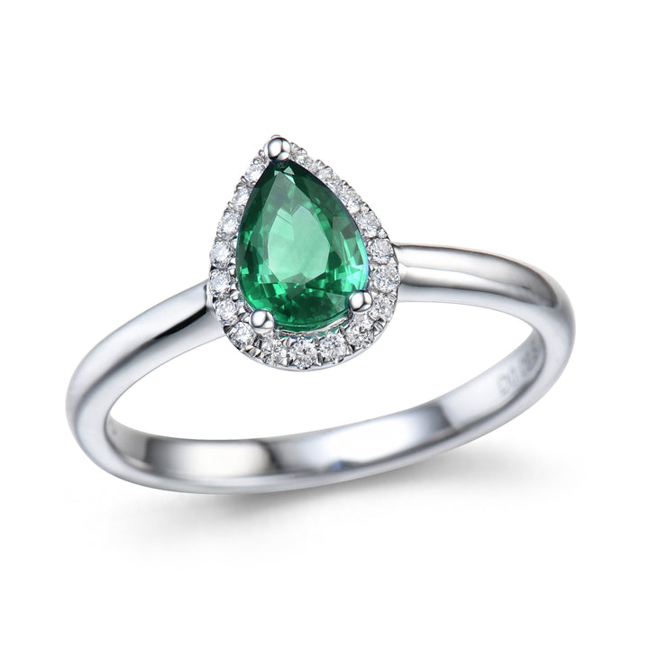 Novell Global - Emerald and Diamond Engagement Ring (Semi-mount)