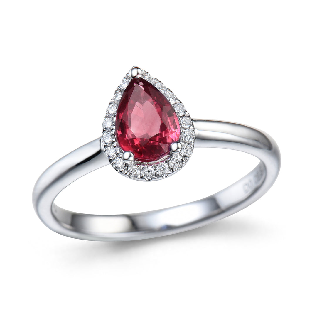 Novell Global - Ruby and Diamond Engagement Ring (Semi-mount)