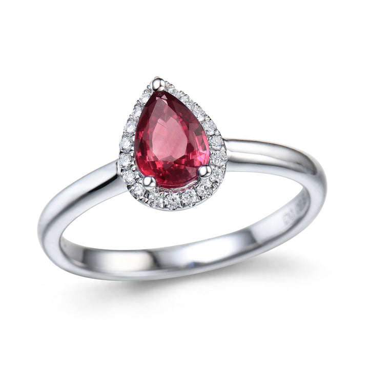 Novell Global - Ruby and Diamond Engagement Ring (Semi-mount)