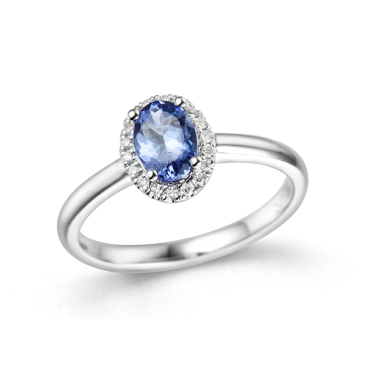 Novell Global - Blue Sapphire and Diamond Engagement Ring (Semi-mount)