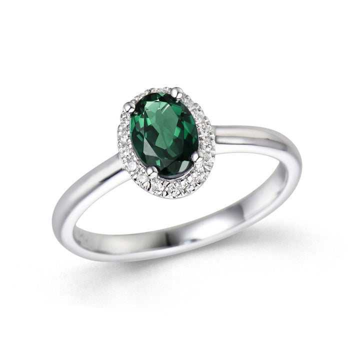 Novell Global - Emerald and Diamond Engagement Ring (Semi-mount)