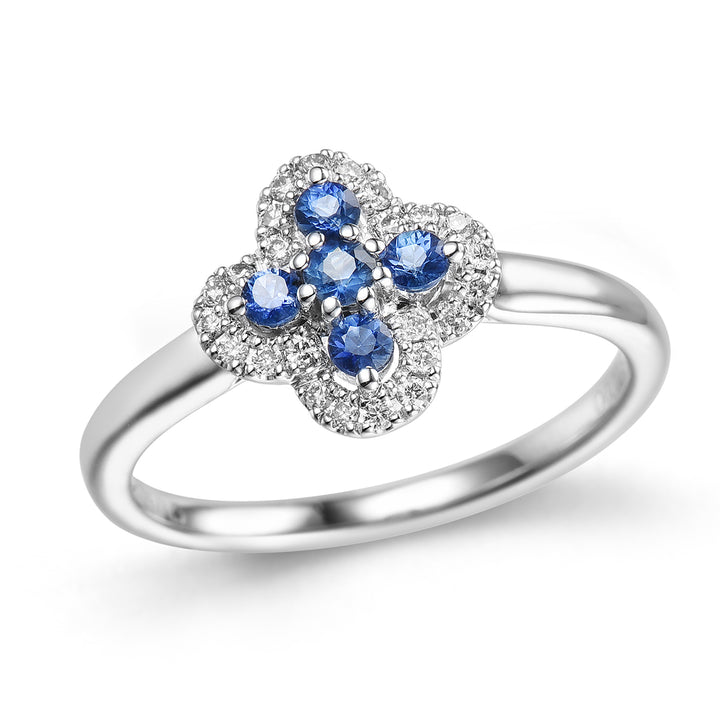 Novell Global - Blue Sapphire and Diamond Engagement Ring (Semi-mount)