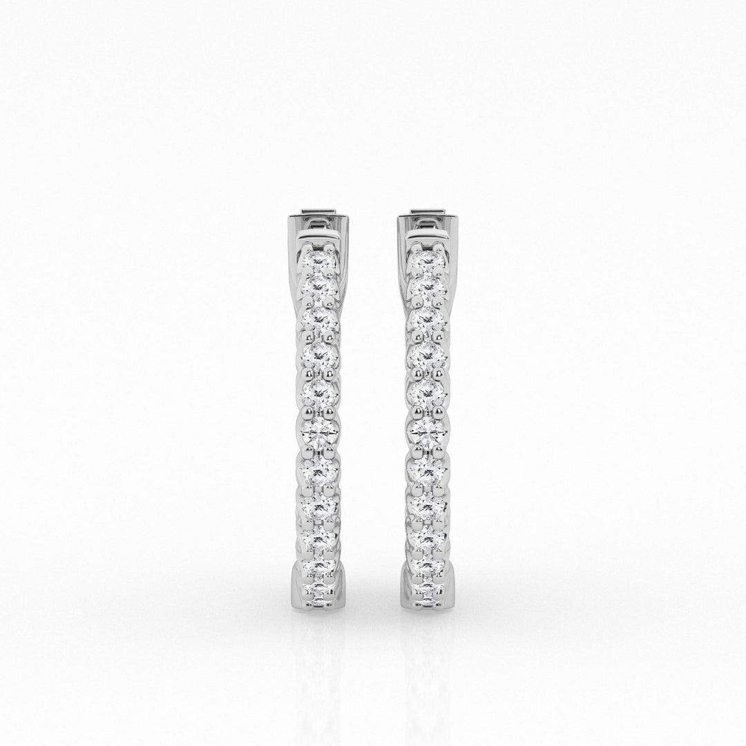14K White Gold Lab Diamond Round Hoop Earrings (8.00 cttw)
