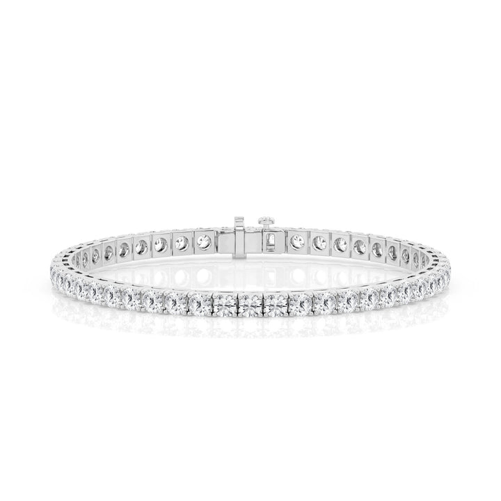 14K White Gold Lab Diamond Round Tennis Bracelet