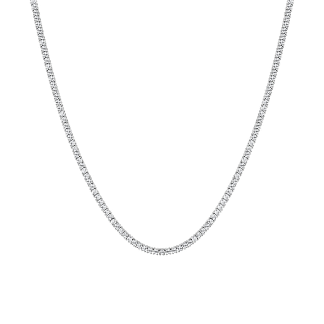 14K White Gold 7ct Lab Diamond Tennis Necklace