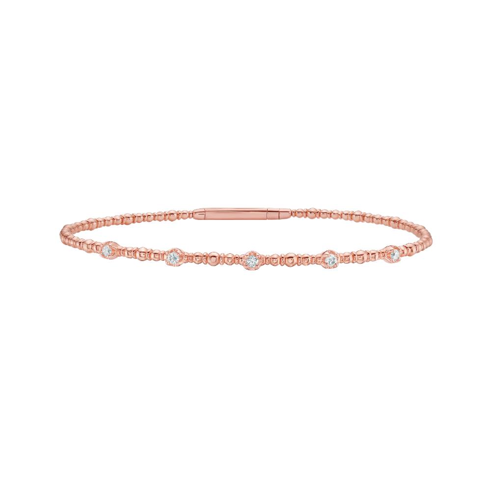 14K .15ct Diamond Beaded Bracelet