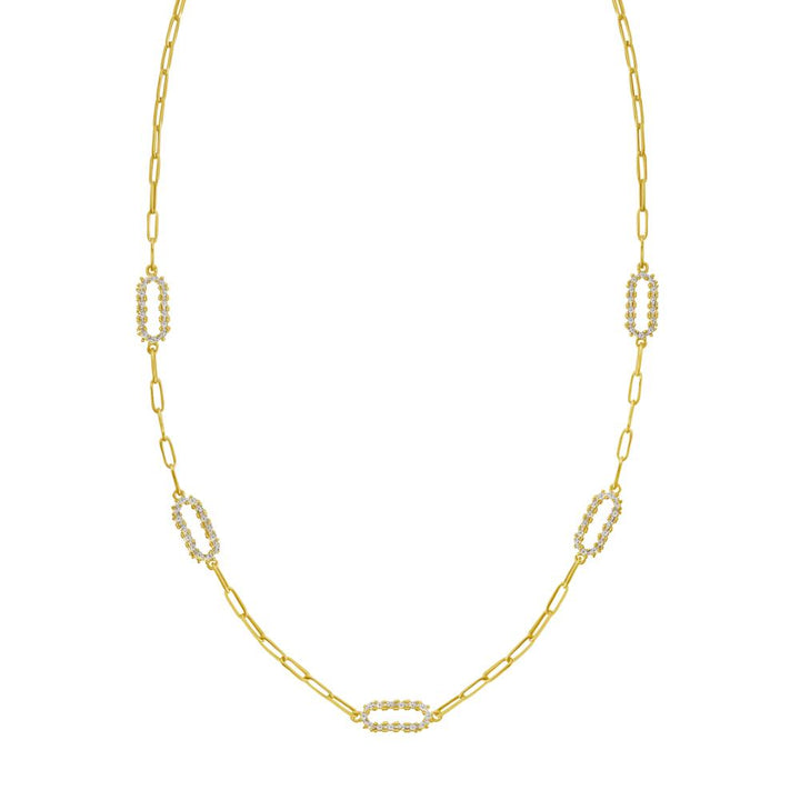 14K DiamonOro Paperclip Necklace