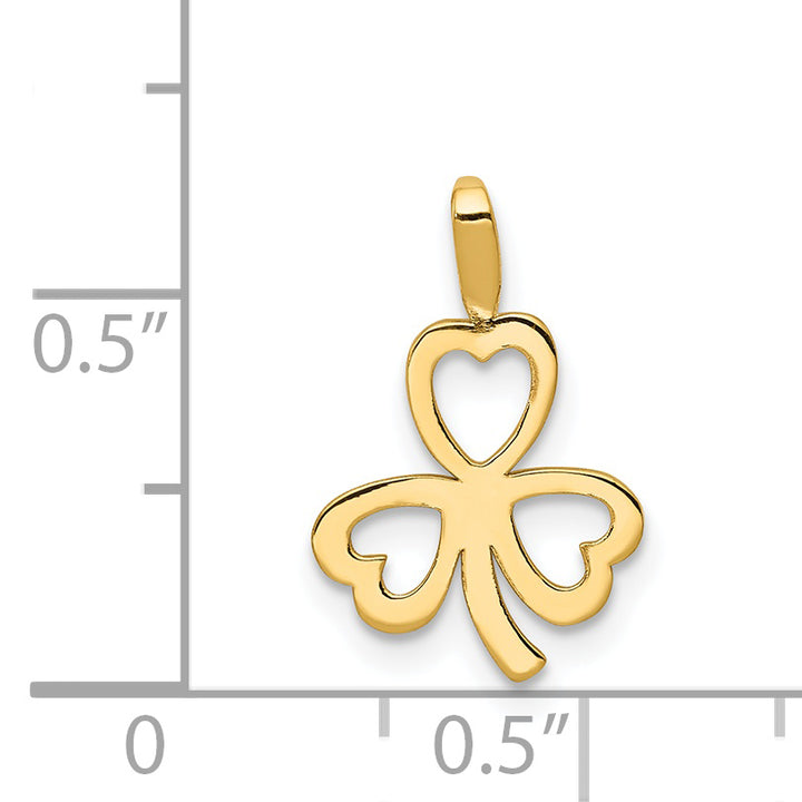14k Heart Clover Charm