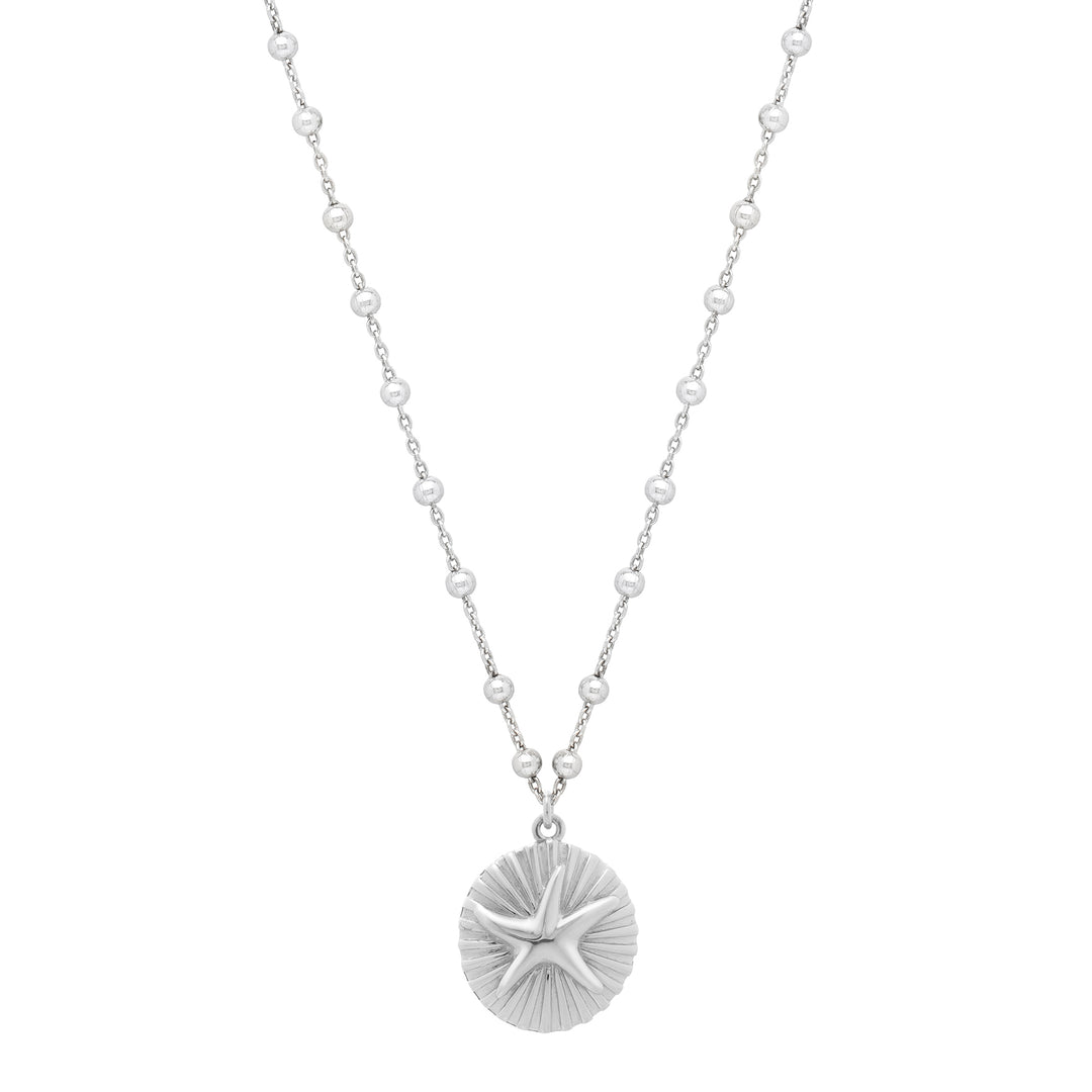 Silver Starfish Medallion Necklace