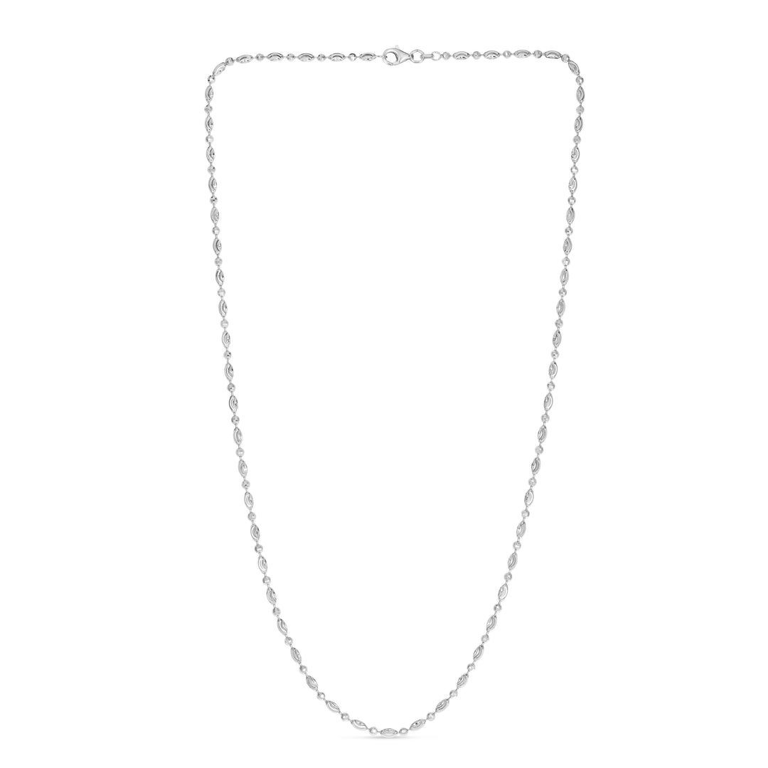 Sterling Silver 2.5mm Moon-cut Oval Bead Chain
