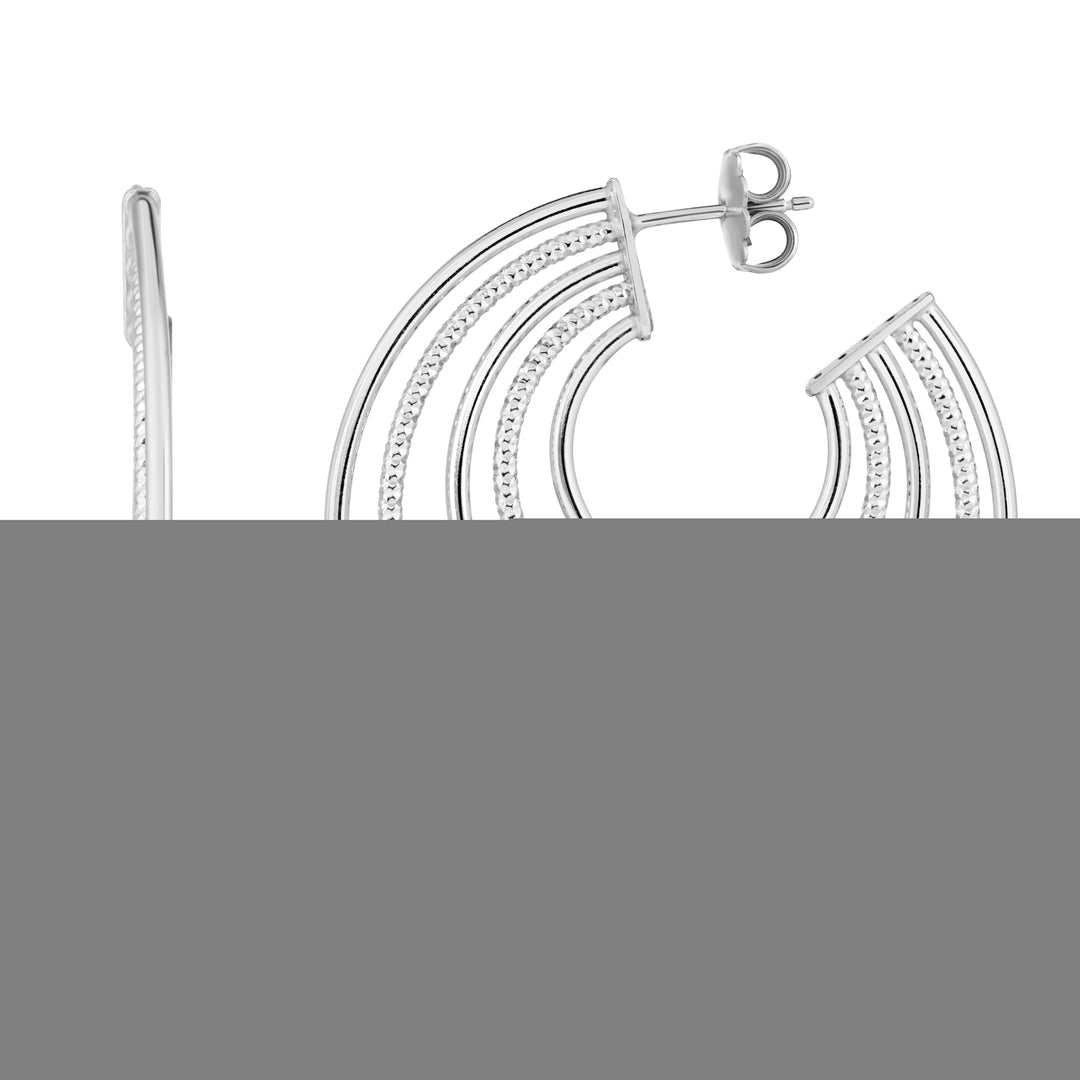 Silver Five Row C-Hoops