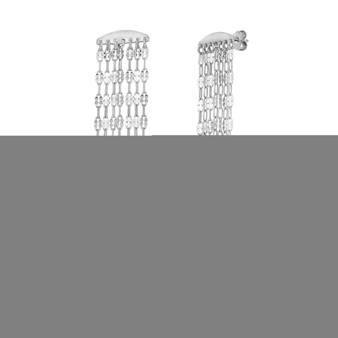 Silver Fancy Chain Drop Earrings
