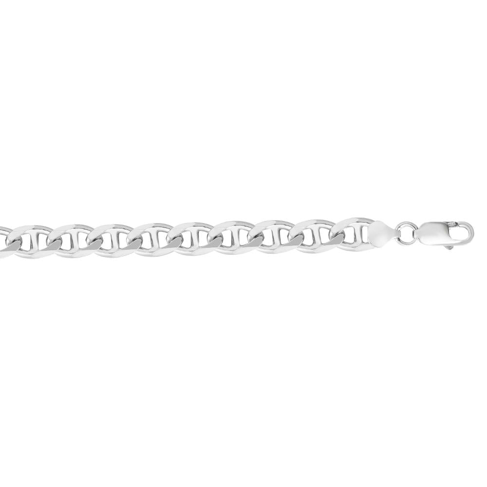 Silver 8mm Concave Mariner Chain