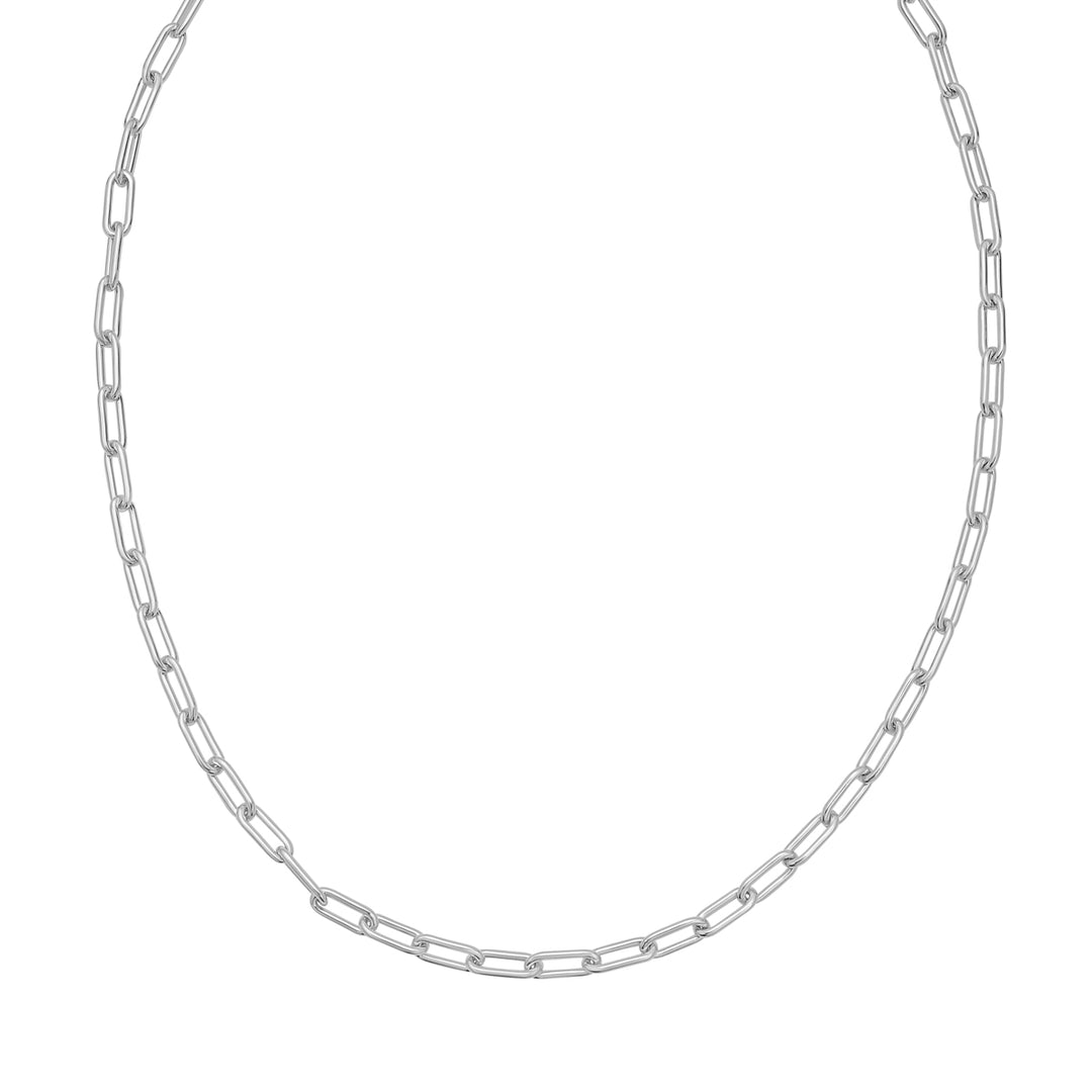 Silver 5.2mm Round Link Paperclip Chain