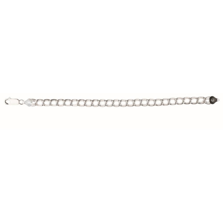 Silver Small Double Interlocking Oval Link Bracelet