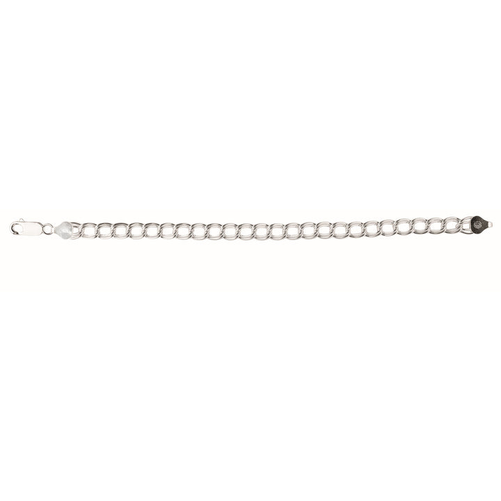 Silver Small Double Interlocking Oval Link Bracelet