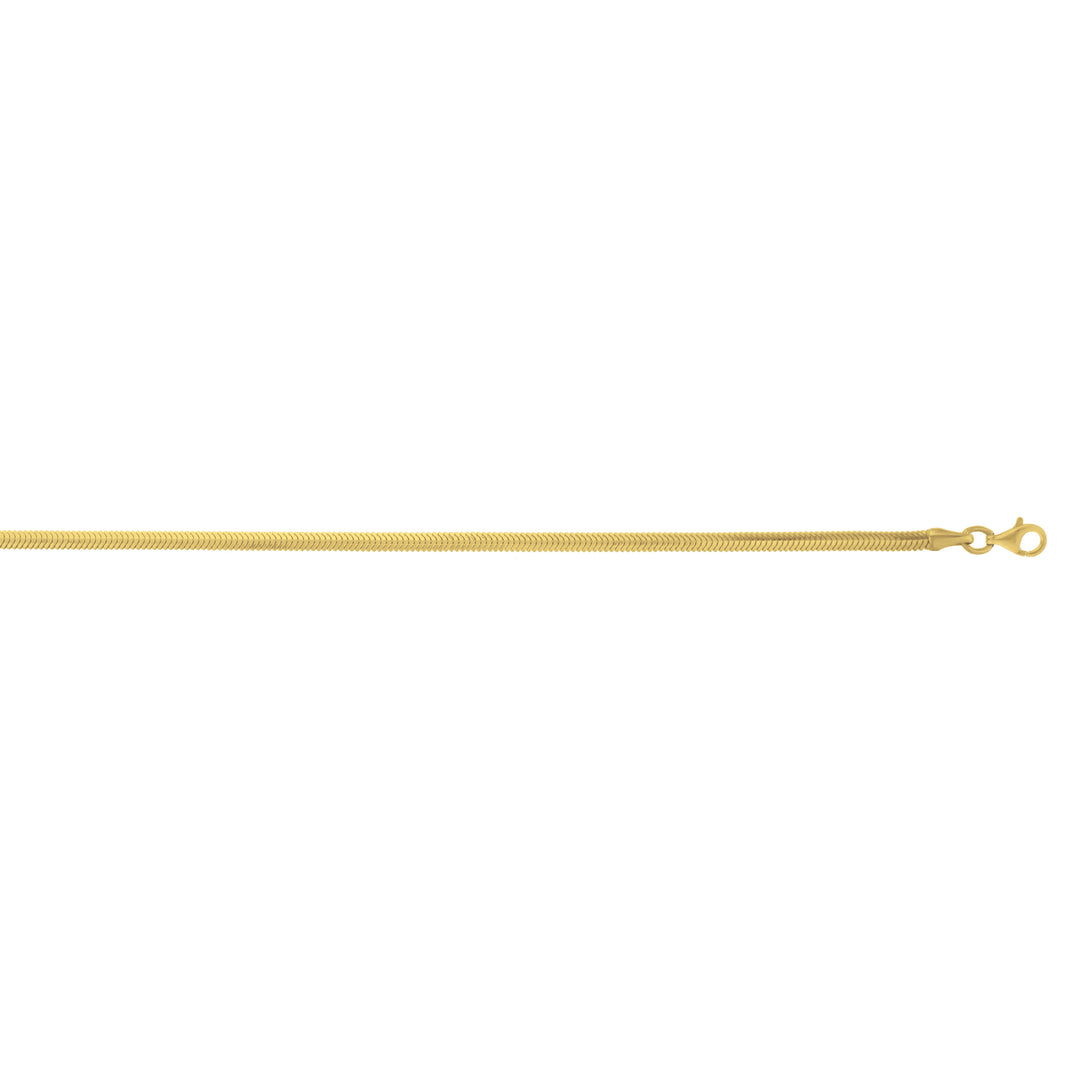 Gold Over Silver 2.6mm Oval Snake Chain
