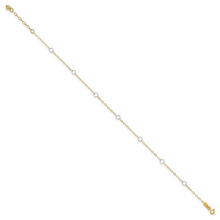 14k Two-Tone Circle 9in Plus 1in ext  Anklet