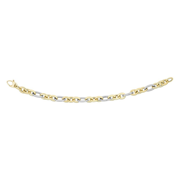 14K Gold Alternating Three Plus One Heritage Link Bracelet
