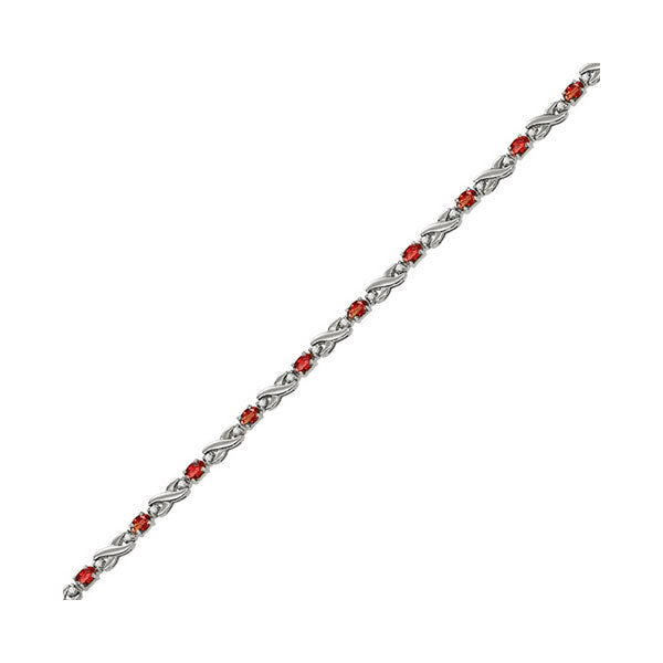 14Kt White Gold Diamond 1/2Ctw & Ruby 3 3/8Ctw Bracelet