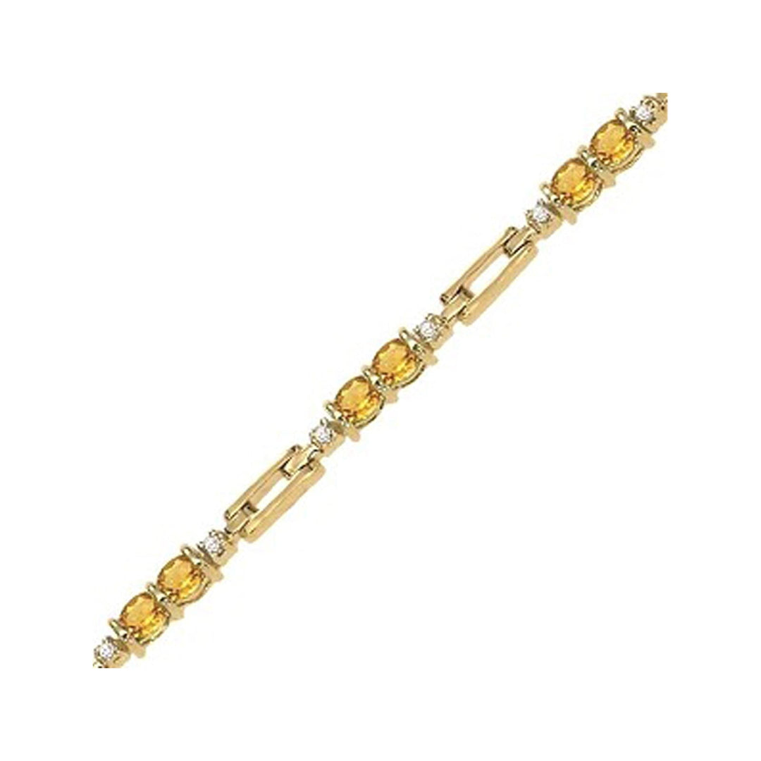 14Kt Yellow Gold Diamond 1/5Ctw & Citrine 2 1/5Ctw Bracelet