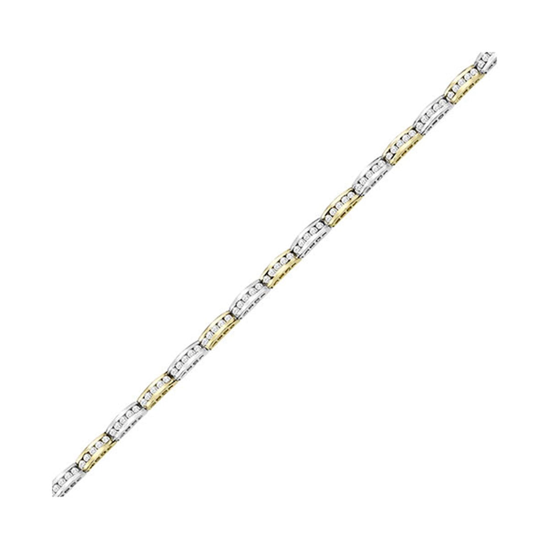 14Kt White Yellow Gold Diamond 3Ctw Bracelet