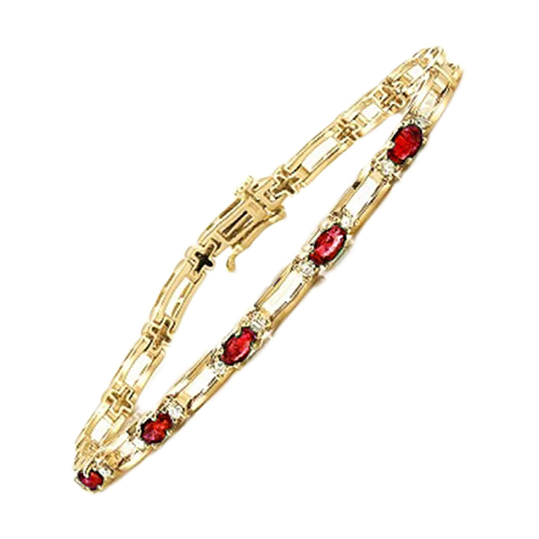 14Kt Yellow Gold Diamond 1/5Ctw & Ruby 1 1/2Ctw Bracelet