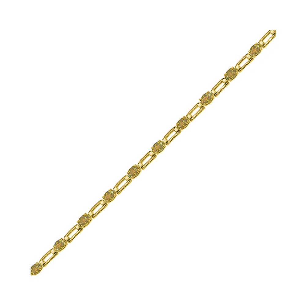 14Kt Yellow Gold Diamond 1/5Ctw & Citrine 9 5/8Ctw Bracelet